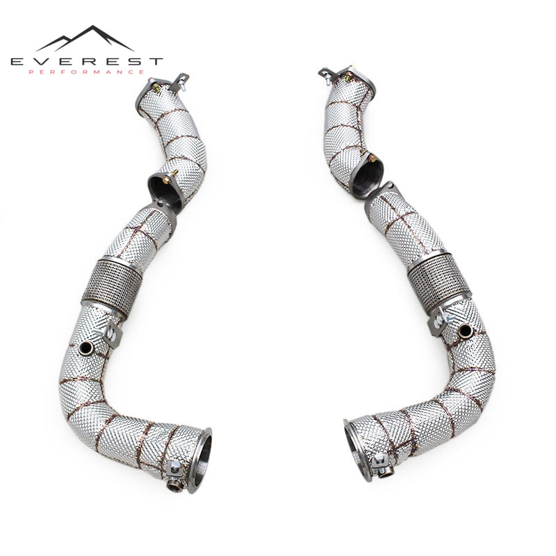 Custom SUS304 Pipes Header Downpipe for BMW X5M/X6M F95/F96/LCI 4.4TT 2020+ with Heat Shield Exhaust Free Flow System