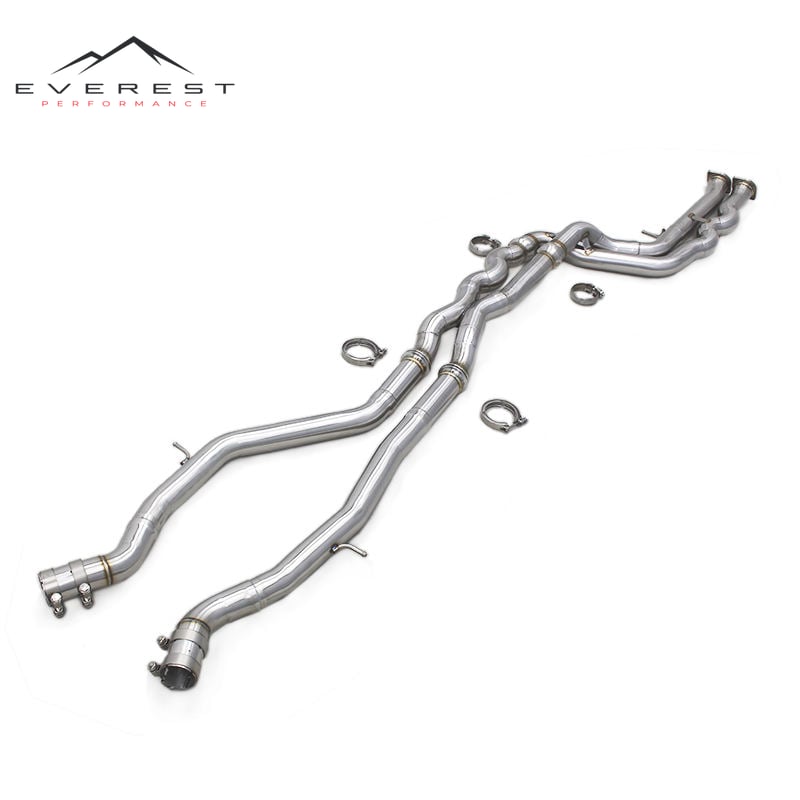 Direct-fit 2.5inch Equal Length Mid Pipe Exhaust Pipe No Resonator Stainless Steel for BMW M3/M4 F80 F82 F83 S55