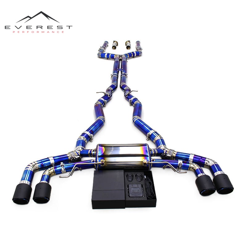 Valvetronic Catback Exhasut for BMW M5 F90 LCI 4.4T 2018-2024 Titanium Blue Valved Muffler With OPF