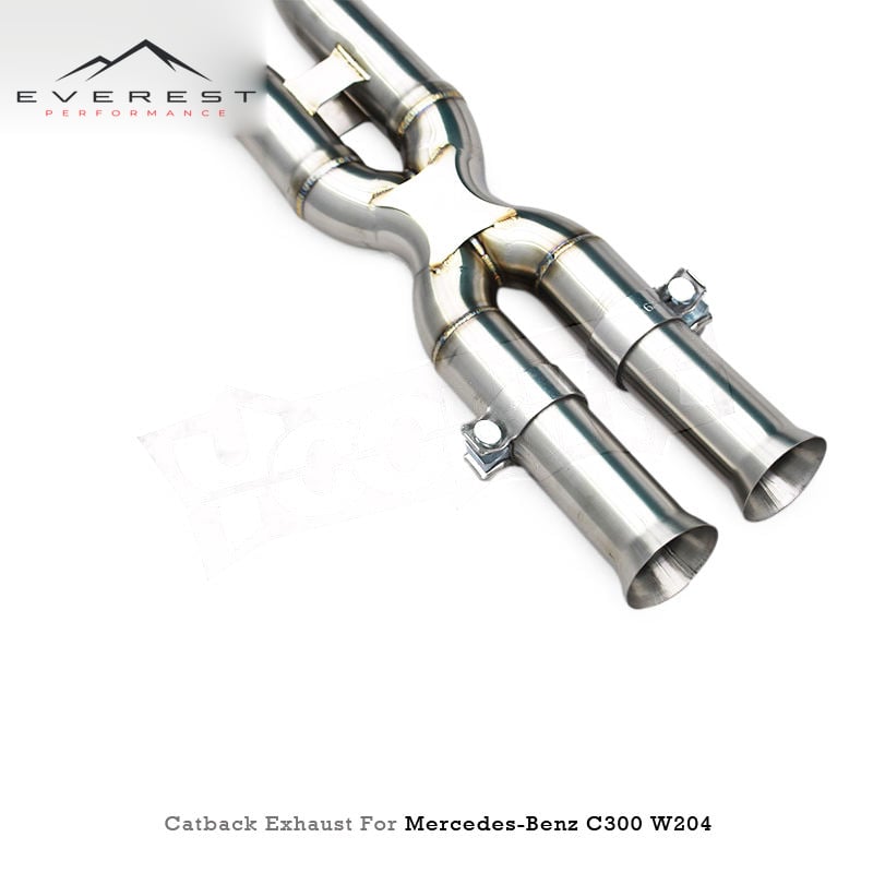 SS304L Exhaust Pipe System for Mercedes-Benz C280/C300 W204 3.0L 2010-2014 X Pipe Valvetronic Catback Exhaust