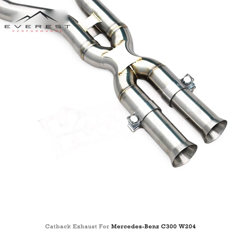 SS304L Exhaust Pipe System for Mercedes-Benz C280/C300 W204 3.0L 2010-2014 X Pipe Valvetronic Catback Exhaust