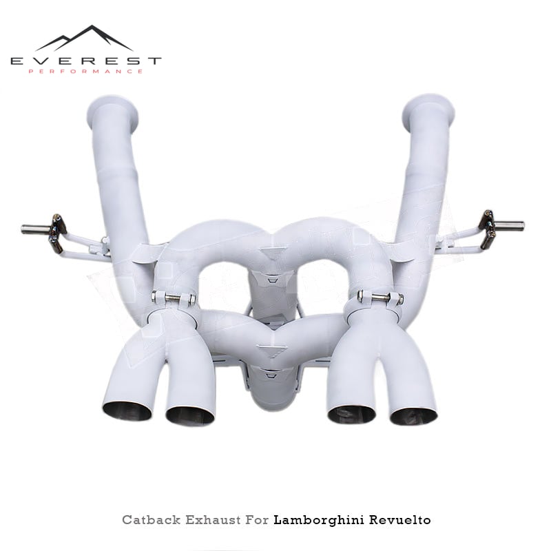 SS304L Exhaust Pipe System for Lamborghini Revuelto 6.5L V12 2023-2025 No Valve Catback Exhaust with White Ceramic Insulation