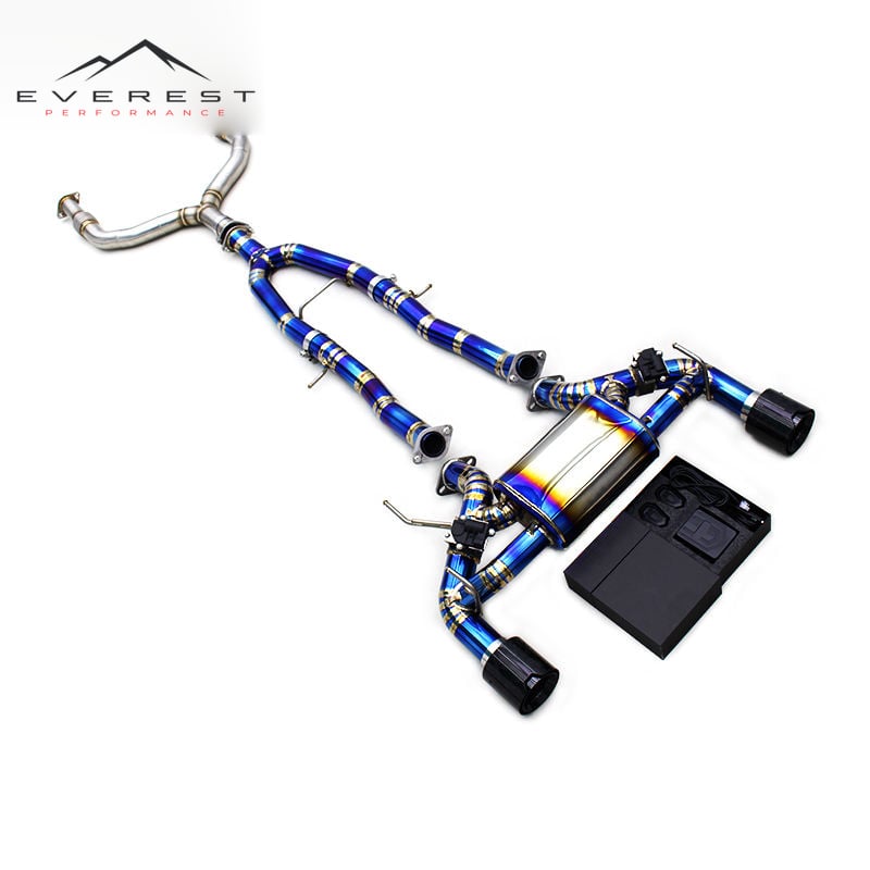 Titanium Exhaust System for Nissan 370Z 3.7L V6 2008-2021 Titanium Exhaust Catback Valvetronic Muffler with MP Tips