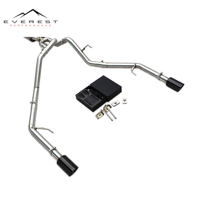 Stainless Steel Exhaust Pipes for Ford F150 XLT 3.5T 2015-2022 Catback Muffler Valvetronic Chrome Silver Tips