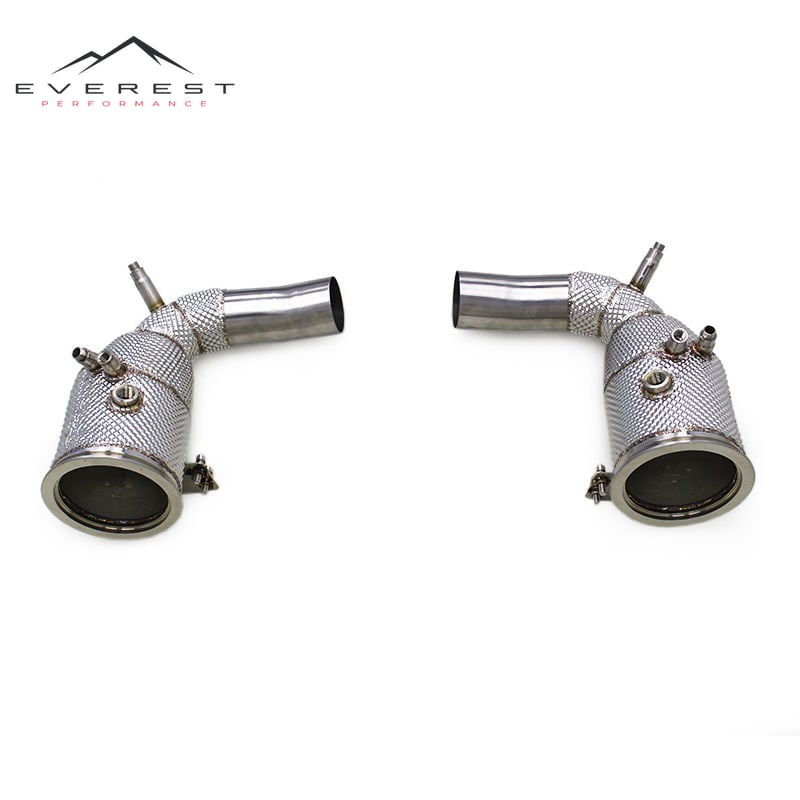 Catted Downpipe for Porsche 911 992 3.0T 2019-2024 Stainless Steel Exhaust Pipes With Heat Shield