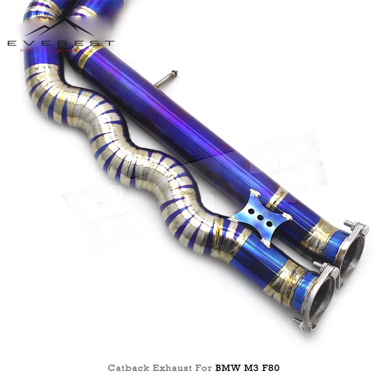 Titanium Muffler Catback for BMW M3/M4 F80/F82 S55 3.0T 2012-2019 Titanium Equal Length Mid Pipe with Valvetronic Exhaust