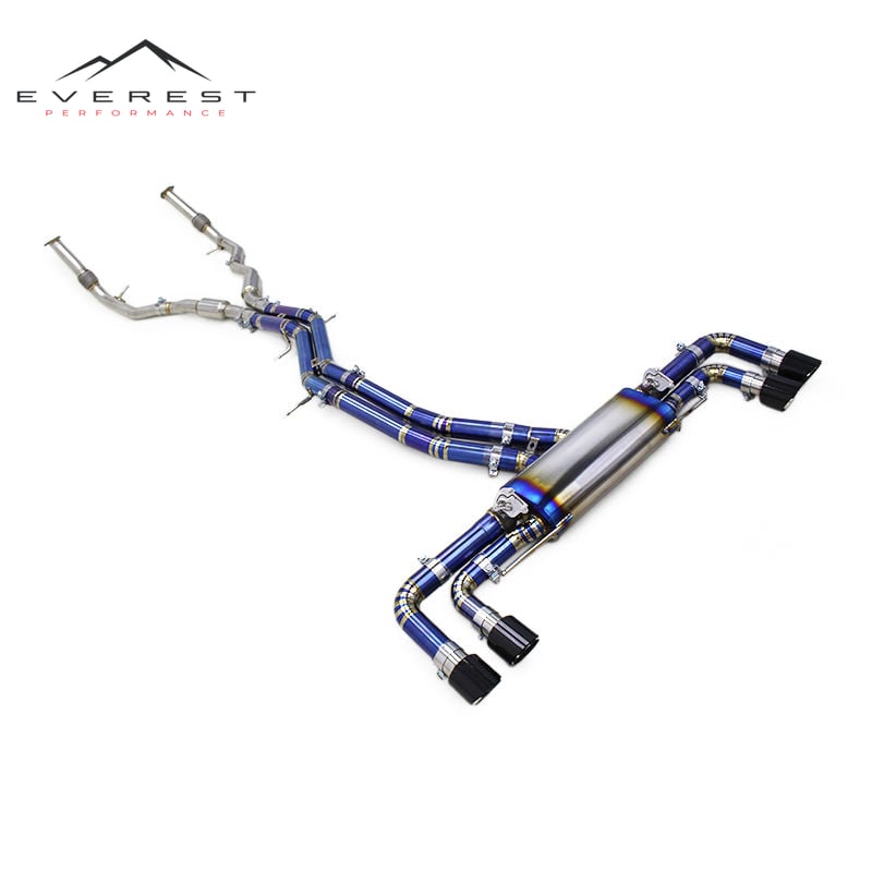 Valve Exhaust Pipes for Porsche Cayenne 4.0T 2019-2024 Titanium Catback Muffler Carbon Black Tips