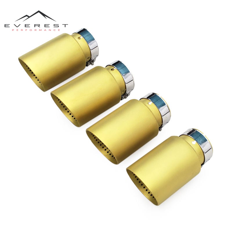 Custom Matte Golden Surface Exhaust Tips for Various Models Stainless Steel Exhaust System Tail Throat Universal Newest Tips