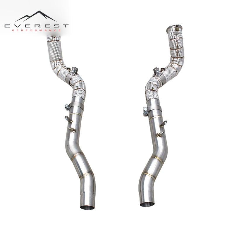 Turbo Downpipe with Heat Shield for Ferrari Roma V8 3.9T 2020+ Racing Front Pipes Free Flow Header