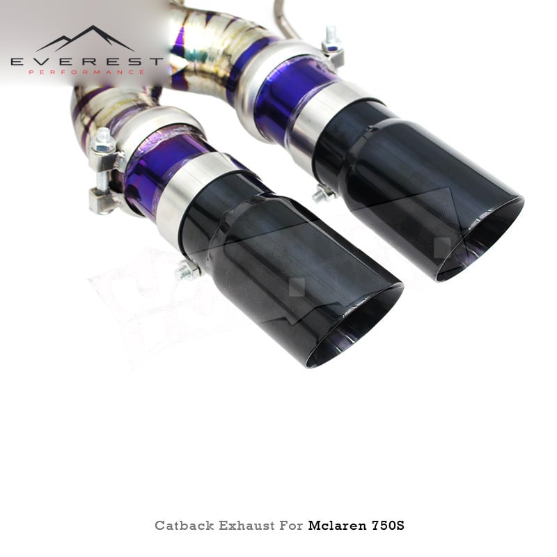 Racing Titanium Catback Exhaust Pipes for Mclaren 750S Coupe/Spider 4.0T 2020-2025 Performance Car System Free Flow Black Tips
