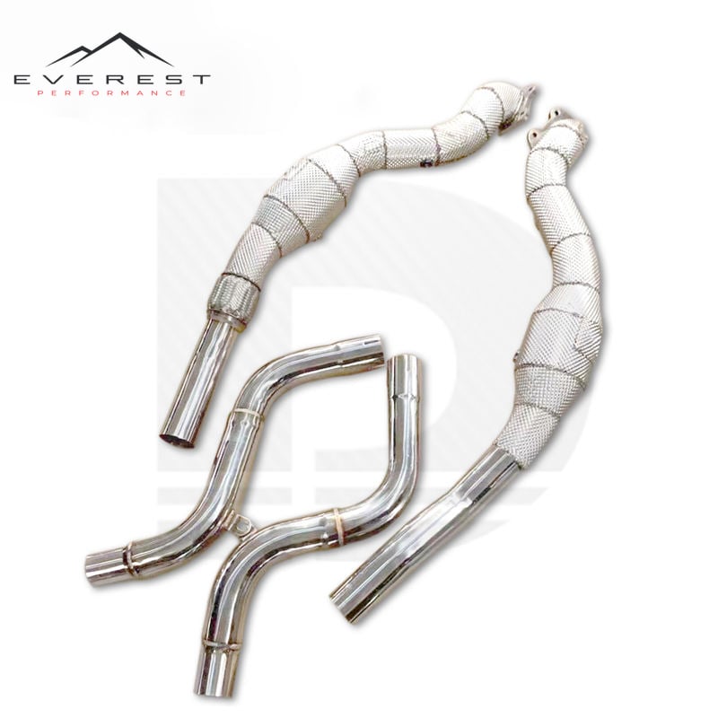 Exhaust Header Catted Downpipe for Dodge Challenger SRT Hellcat 6.2L 2015-2023 With Catalytic Stainless Steel Exhaust System