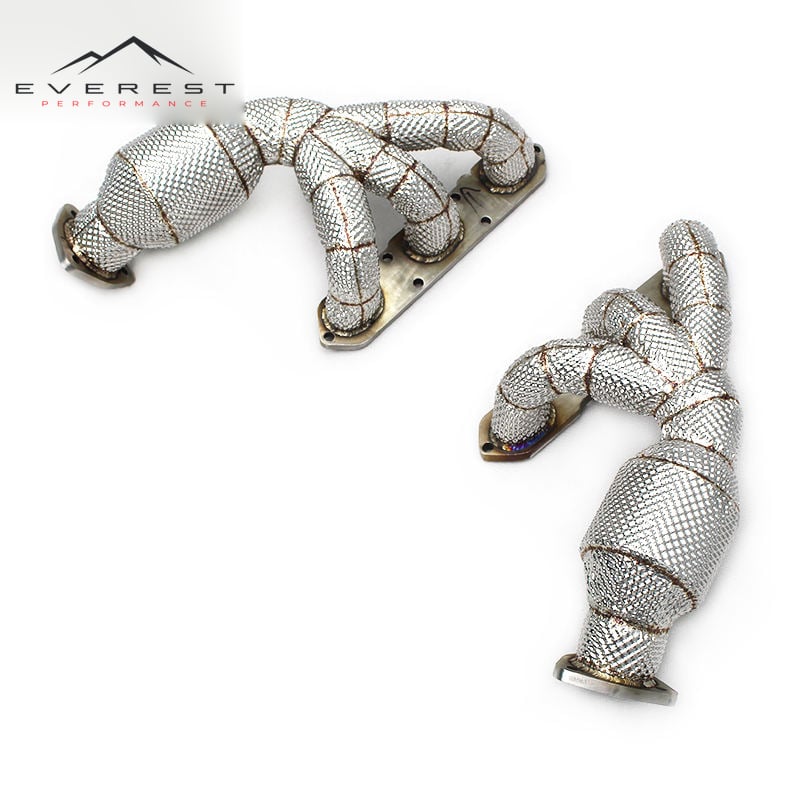 Stainless Steel Manifold for Porsche 987.1 Boxster Cayman 3.4L 2004-2008 Heat Shield Exhaust Pipes Long Tube