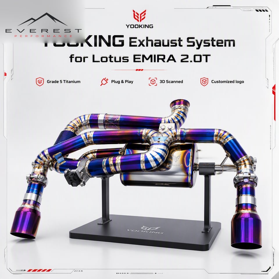 Titanium Valvetronic Catback Exhaust Pipes for Lotus EMIRA 2021-2022 Axle Back Exhaust Muffler Pipe With Valved Systems
