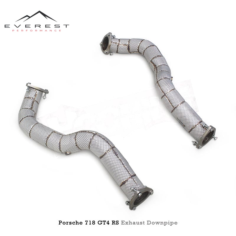 Stainless Steel Exhaust Downpipe for Porsche 718 Cayman GT4 RS 4.0L 2023-2024 Perfomance Free Flow Pipe With Heat Shield