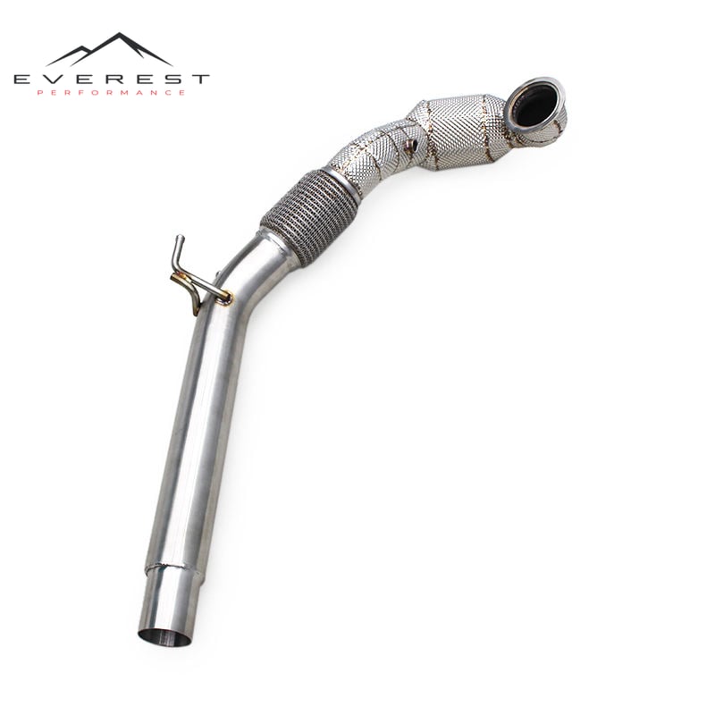 Single Exhaust Pipes for VW Golf MK7/MK7.5 GTI 2.0T 2014-2020 Stainless Steel Catted Downpipe With Heat Shield