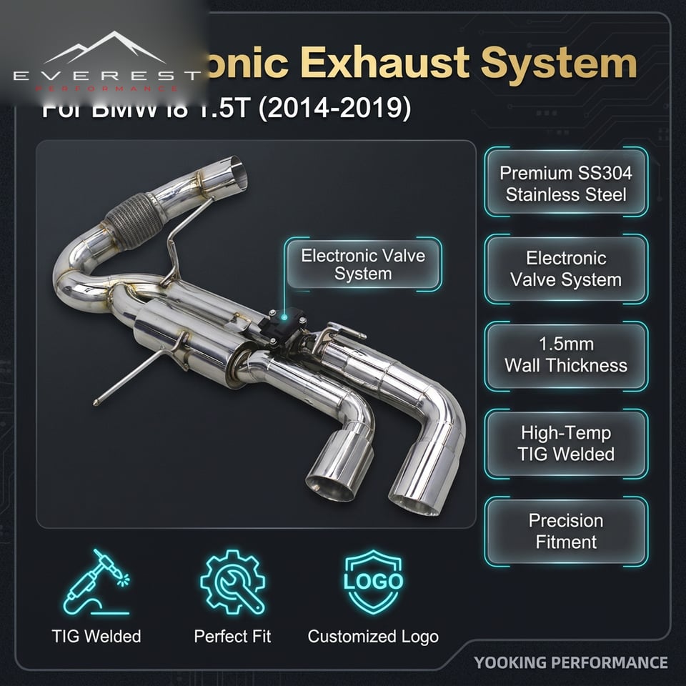 SS304 Catback Muffler for BMW I8 1.5T 2014-2019 Acoustical Damper Muffler Valvetronic Catback Exhaust