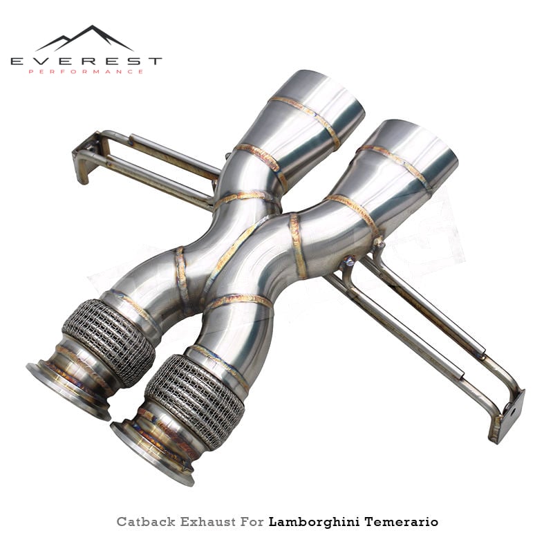 Stainless Steel Valvetronic Exhaust Pipes for Lamborghini Temerario V8 4.0T 2025-2026 Racing Car Catback Valved Muffler