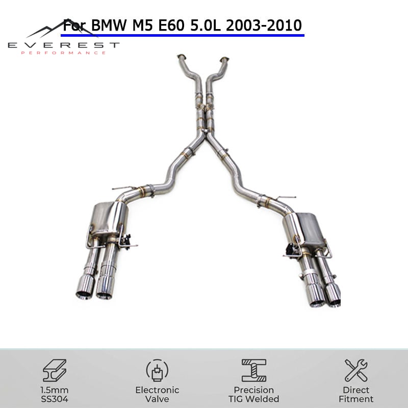 Exhaust Pipe System for BMW M5 E60 5.0L 2003-2010 Enhanced X-pipe Sound Catback Muffler Exhaust With Control Unit Spot Stocks