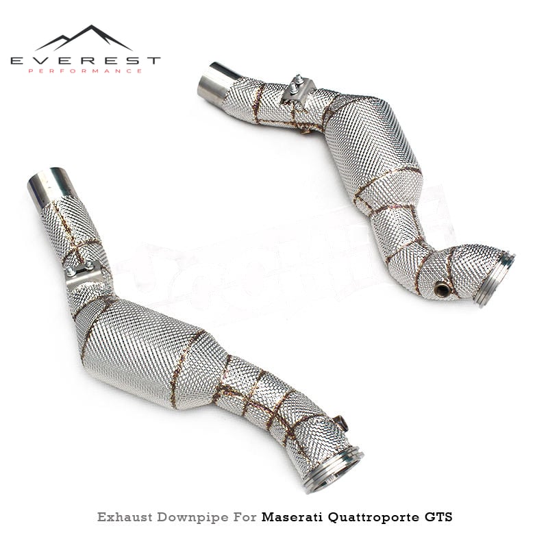SUS304 High Performance Downpipe for Maserati Quattroporte GTS V8 3.8T 2013-2016 with 100/200/300 Cell Exhaust Catalyst