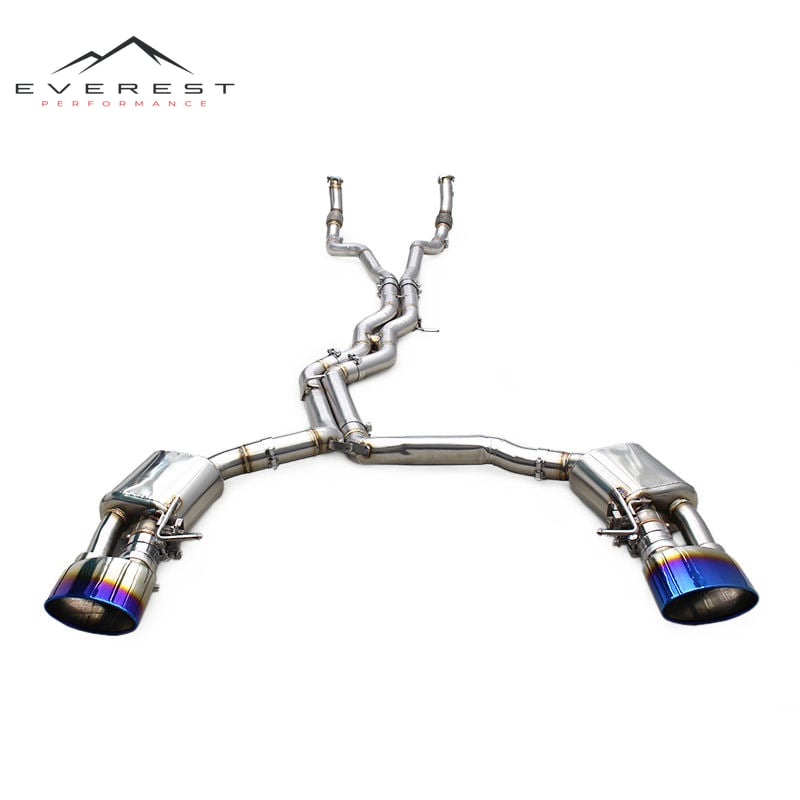 Stainless Steel Exhaust Pipe for Audi RS6/RS7 C8 4.0T 2019-2023 Valved Control Catback With RS Tips System