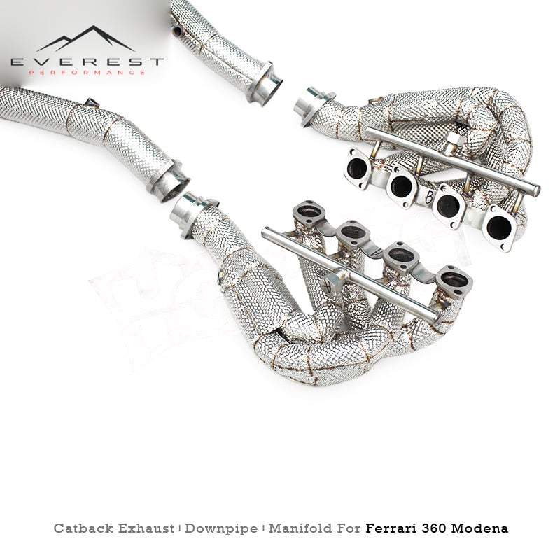 SS304L Exhaust Pipe System for Ferrari 360/F360 3.6L Modena/Spider 2003-2005 Header Manifold Straight Downpipe Valve Catback