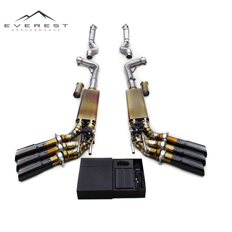 SUS304 Free Flow Downpipe + Lightweight Titanium Valvetronic Muffler for Mercedes-Benz G63 AMG W464 4.0T 2019-2024