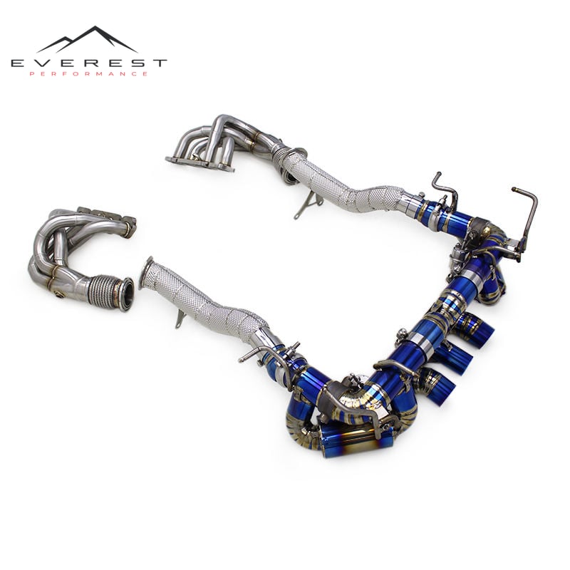 High Speed Manifold Downpipe Exhaust Pipes for Ferrari 458 V8 4.5 2013-2016 Titanium Catback Muffler Valve