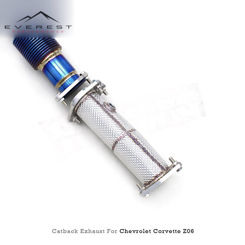 Titanium Full Exhaust for Chevrolet Corvette C8 Z06 2019-2025 SS304 Free Flow Downpipe Pipe Catback Exhaust