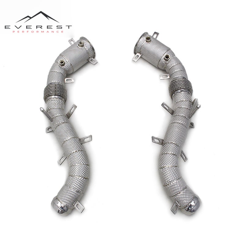 Stainless Steel Exhaust Pipes for Mclaren 650S/600LT/P1 2013-2019 High Flow Catted Downpipe With Heat Shield