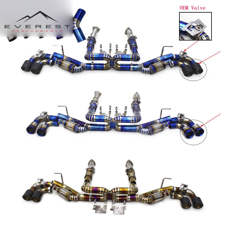 Titanium Exhaust Pipe System for Chevrolet Corvette C8 2019-2025 Equipped with Valvetronic Muffler System