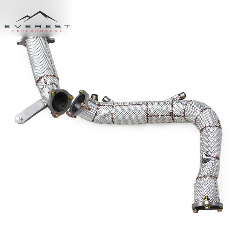 SS304 Turbo Exhaust Downpipe for Audi A5 2.0T 8W 2021-2023 With Heat Shield Free Flow Downpipe Pipes OPF