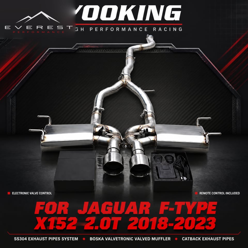 Racing SS304 Exhaust Pipes System for Jaguar F TYPE X152 2.0T 2018-2023 Valvetronic Valved Muffler Catback Exhaust Pipes