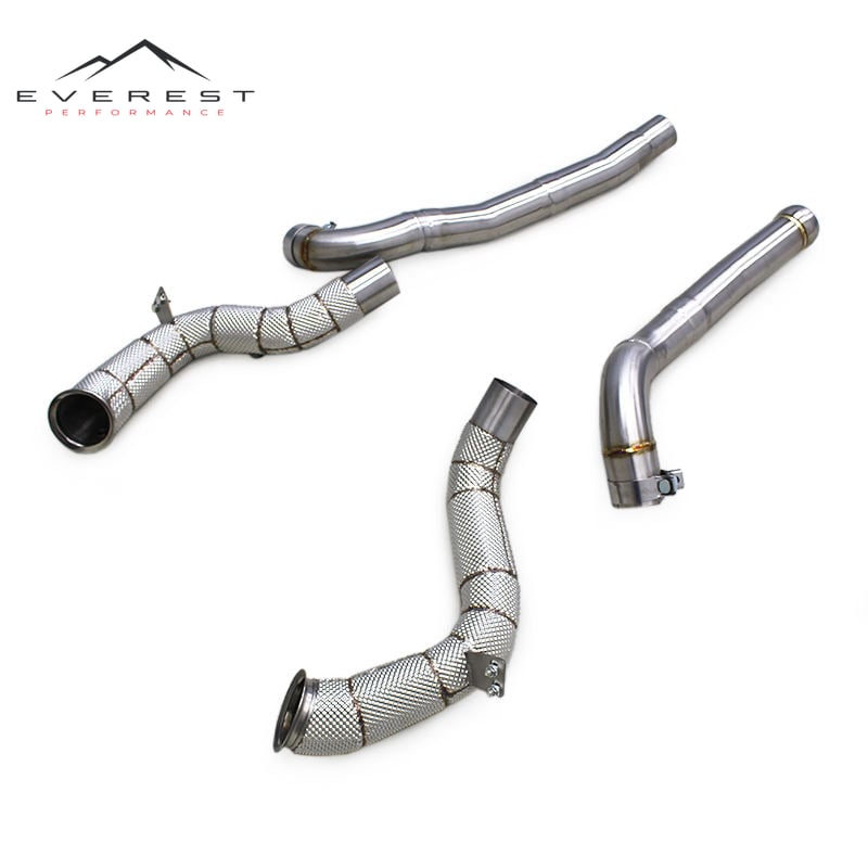Direct Exhaust Pipes for Mercedes-Benz AMG GTR C190 4.0T 2019-2024 Stainless Steel Downpipe With Heat Shield