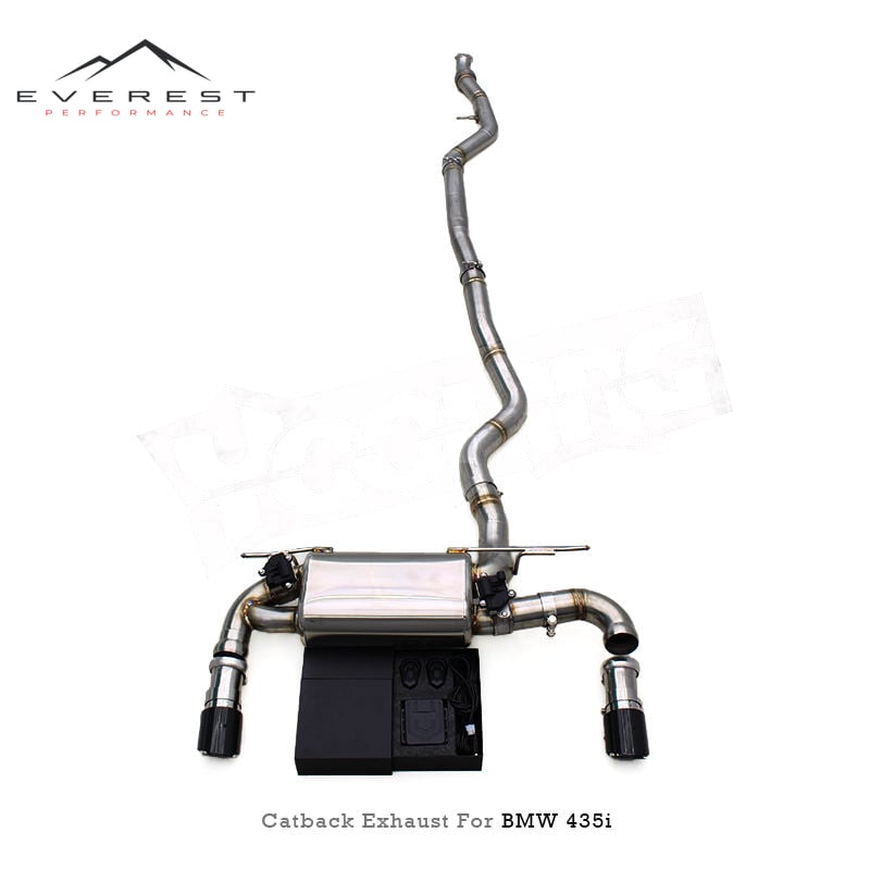 Valvetronic Exhaust Pipes for BMW 435i/440i F32/F33/F36 3.0T 2014-2020 Stainless Steel Catback Muffler Carbon Black Tips