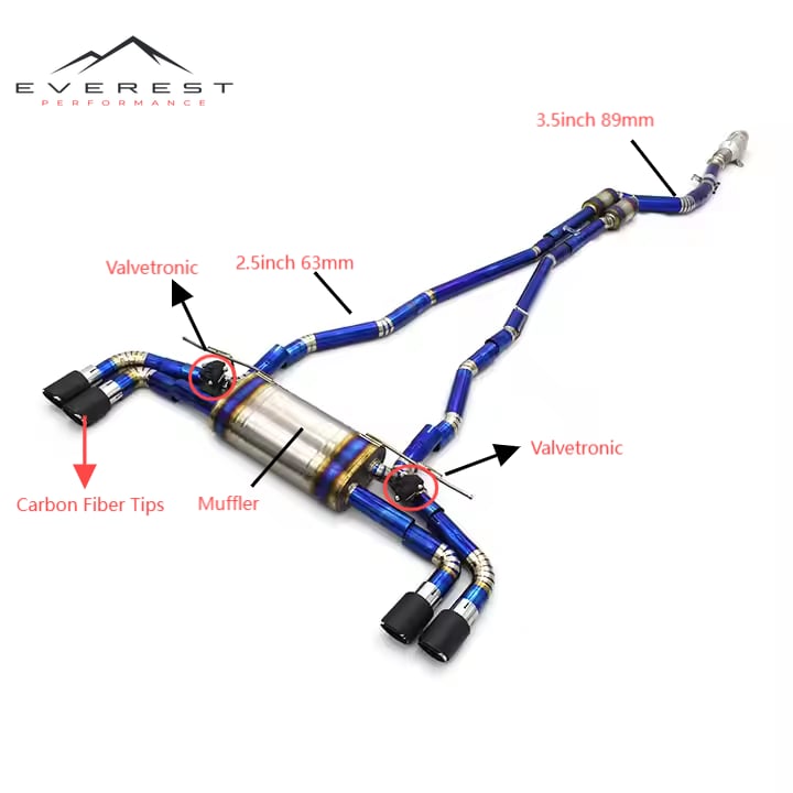 Titanium Catback Exhaust System for BMW 530/540/540i G30/G38 2.0T/3.0T B48 2017-2022 Straight Downpiepe Muffler Escape