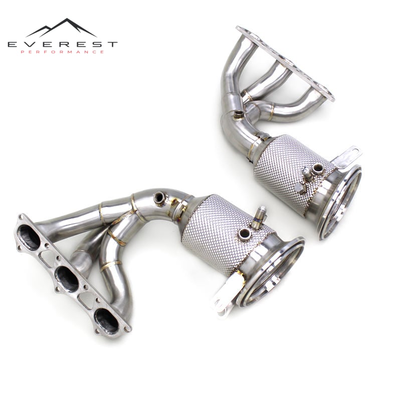 SS304 Exhaust Manifold for Porsche 911 992 Carrera GT3 4.0 2017-2024 High Flow Catalyst Header 100/200/300 Cell