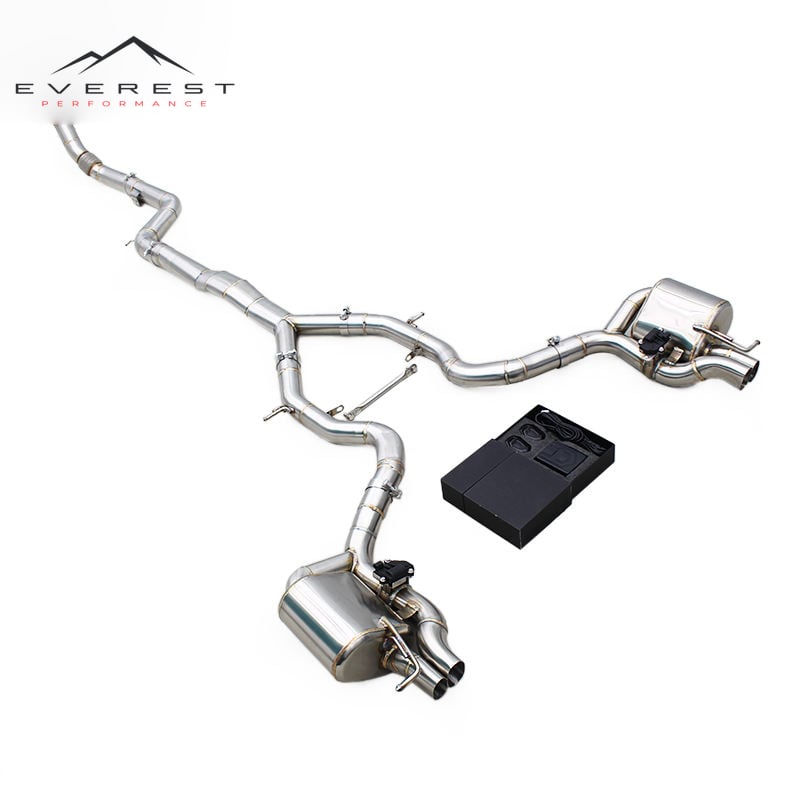 Valvetronic Exhaust Pipes for Mercedes-Benz AMG CLE53 Stainless Steel Catback Muffler Quad Outlet