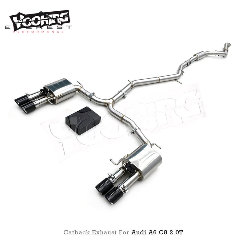 SS304 Exhaust Pipe System for Audi A6 C8 2.0T 2019-2026 Racing Electronic Valve Catback Exhaust System Four Outlet Nozzle