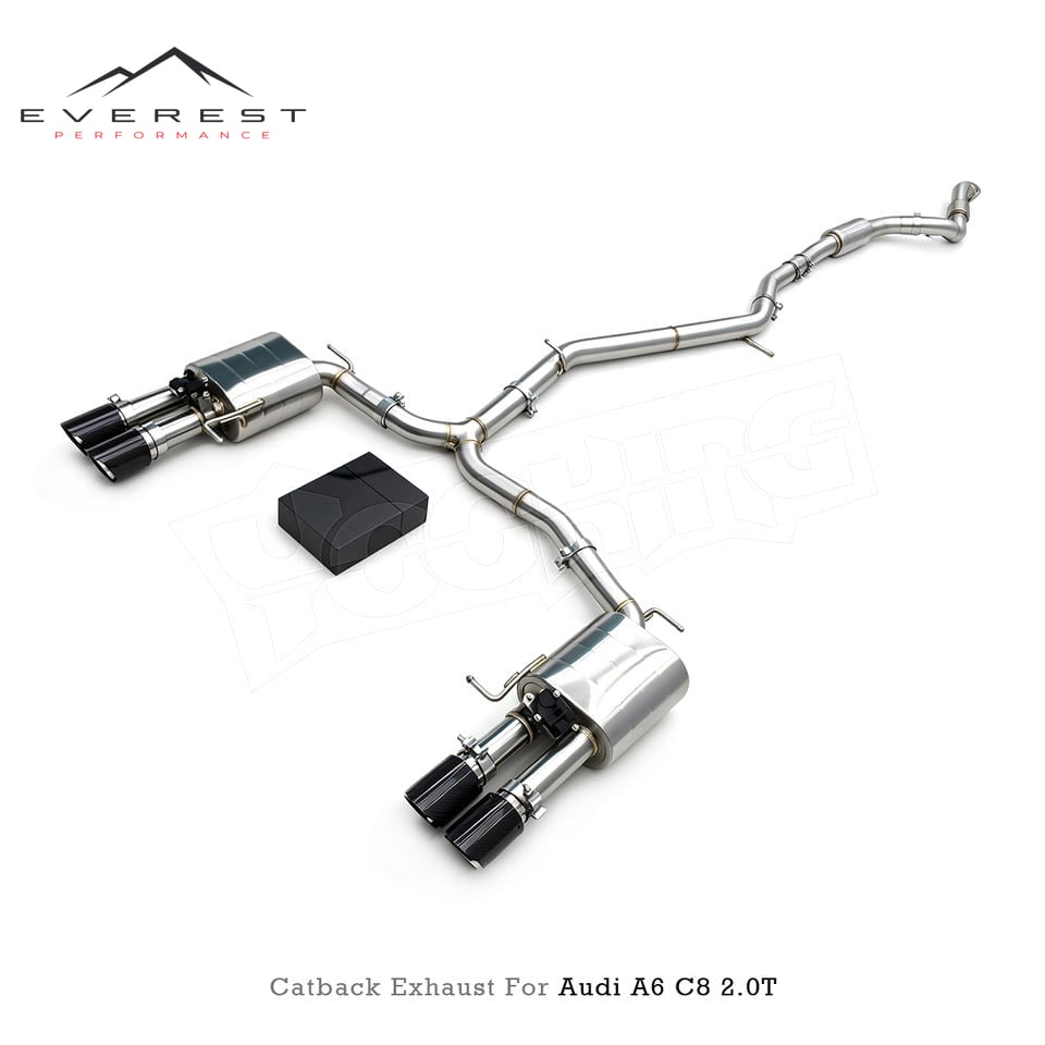 SS304 Exhaust Pipe System for Audi A6 C8 2.0T 2019-2026 Racing Electronic Valve Catback Exhaust System Four Outlet Nozzle