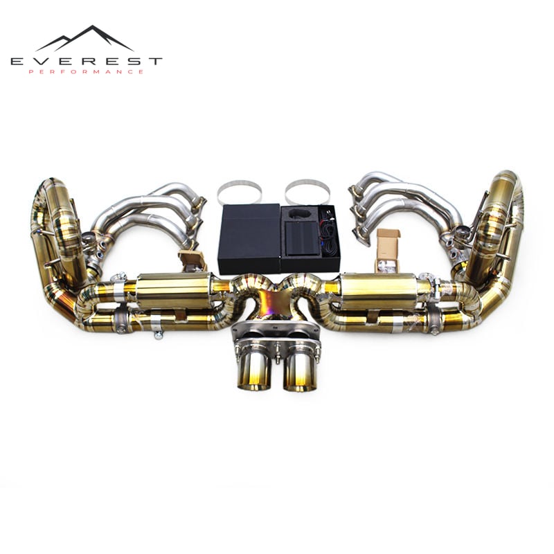 Auto Titanium Exhaust System for Porsche 911 991/991.1/991.2 GT3 4.0L 2015-2018 Valved Exhaust Catback SUS304 Headed Manifold