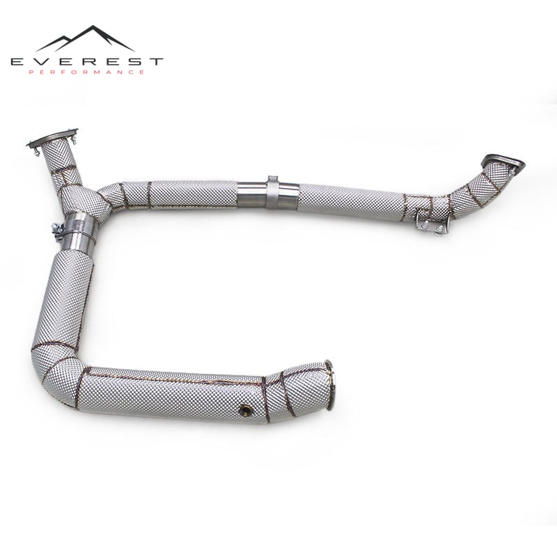 Ready Stock Exhaust Downpipe for Porsche 718 2.0T 2016- Racing Car Exhaust Turbo Downpipe with Heat Shield