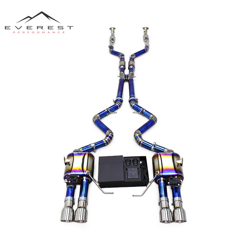Custom Catback Muffler for BMW M3 E90/E92/E93 4.0L 2008-2013 Single X Midpipe With Catalyst SS304 Pipe Titanium Exhaust System