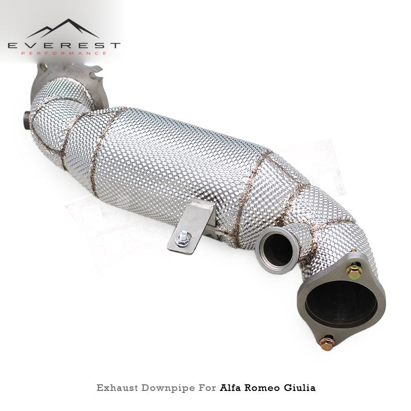 SUS304 Exhaust Downpipe Engine Application with Free Flow for Alfa Romeo Giulia/Stelvio 2.0T 2017-2021 Exhaust Pipe System