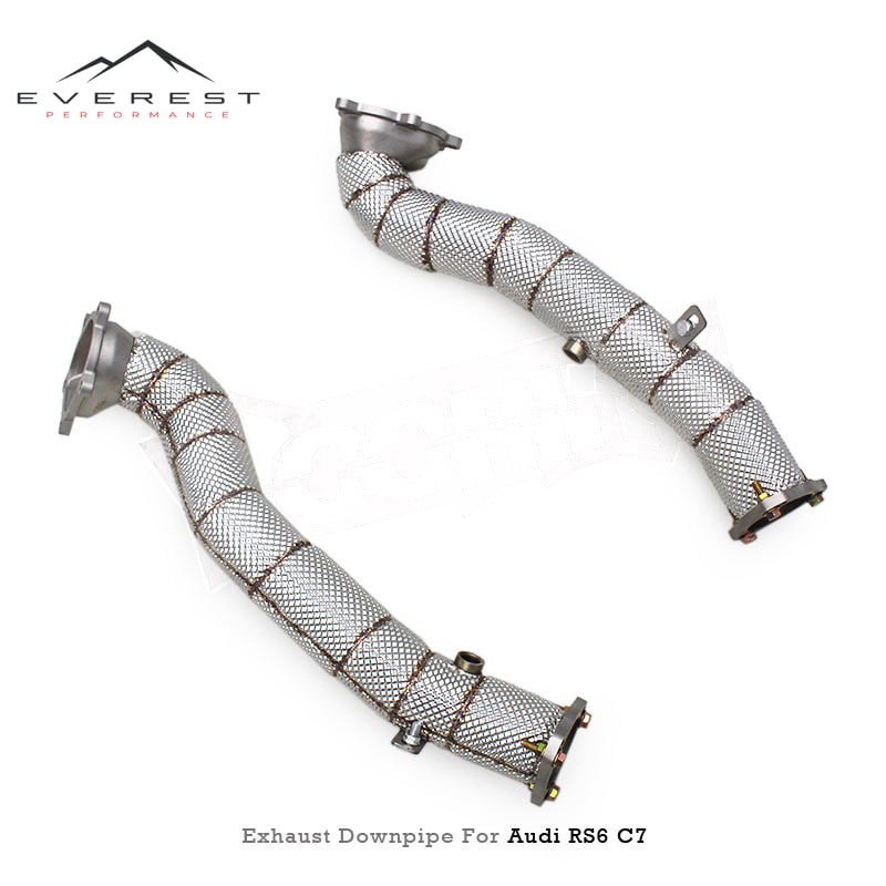 Custom Newest Engine Header Downpipe for Audi RS6/RS7 C7 4.0T 2013-2018 SUS304 Free Flow Pipe Race Street Car Exhaust System