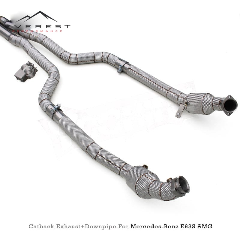 Racing SS304 Valvetronic Catback Exhaust Pipe for Mercedes-Benz E63/E63S W212 AMG 2007-2016 X-Pipe With Catalyst Catted Downpipe