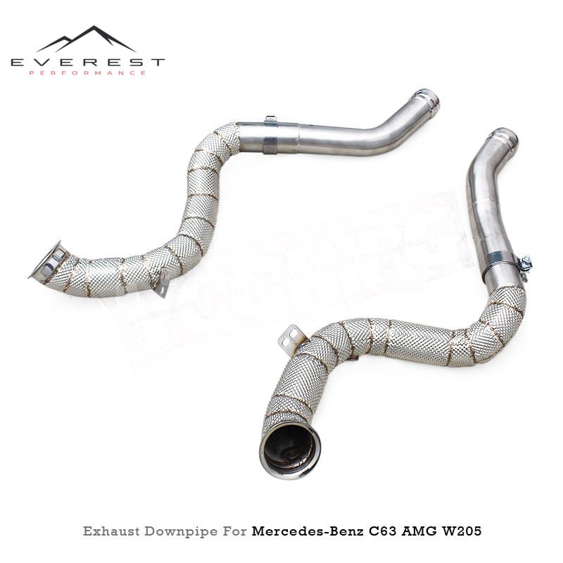 Custom Free Flow Downpipe for Mercedes-Benz C63/C63S AMG W205 4.0T 2015-2024 SUS304 Straight Pipes Exhaust System