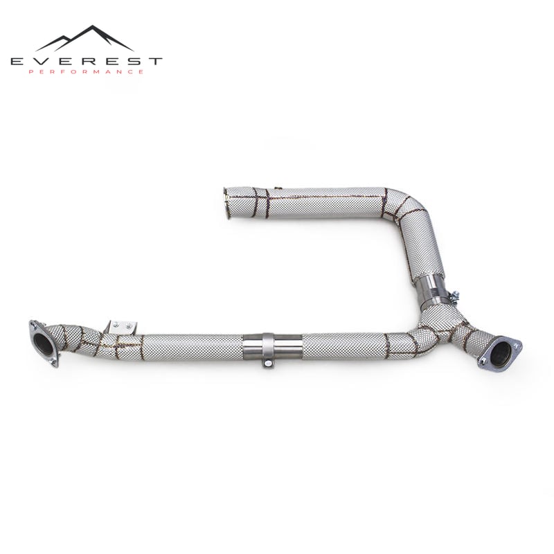 Free Flow Downpipe Exhaust Pipes for Porsche 718 Boxster/Cayman 2.5T 2016-2023 Stainless Steel Direct Front Tube