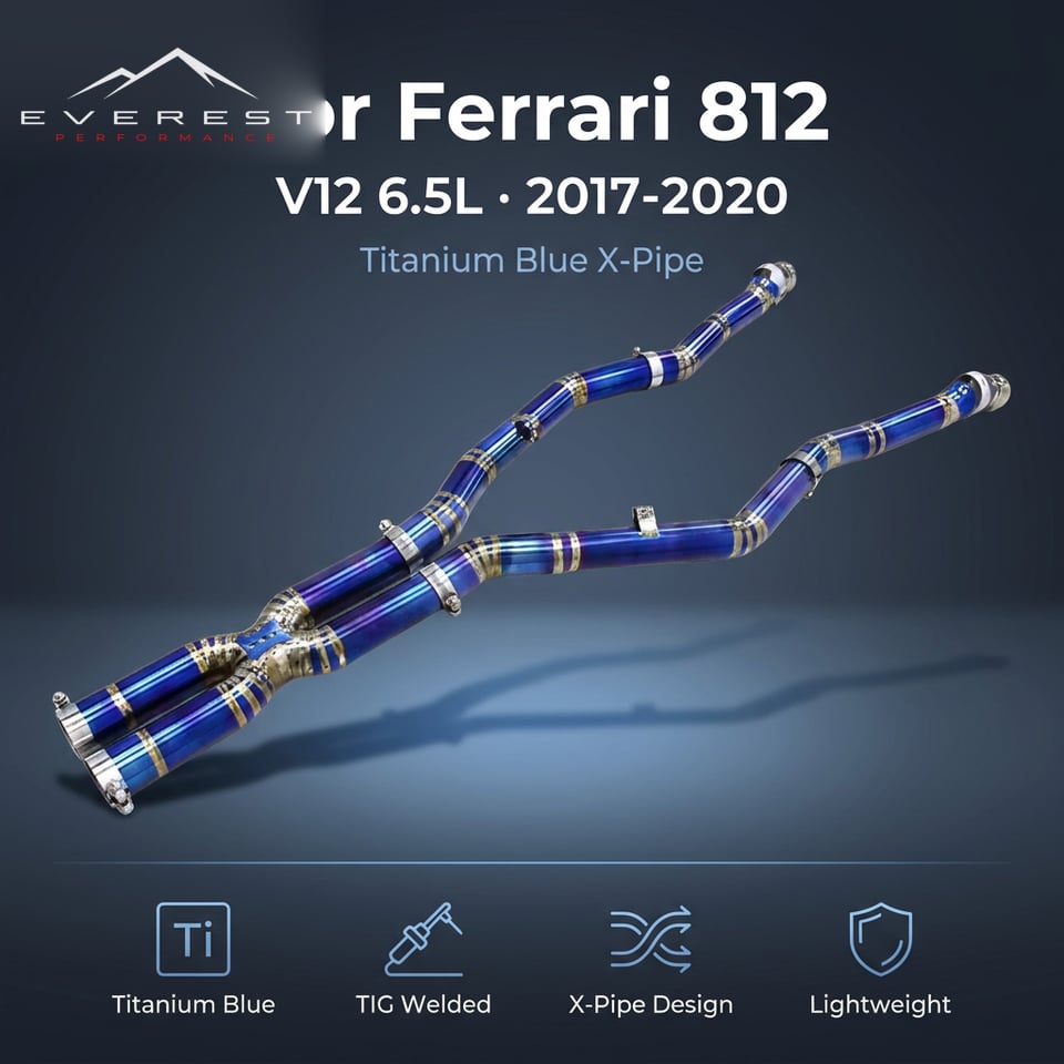 Titanium Exhaust Pipe System for Ferrari 812 Superfast GTS V12 6.5L 2017-2020 X-pipe Equal Length Racing Car Part