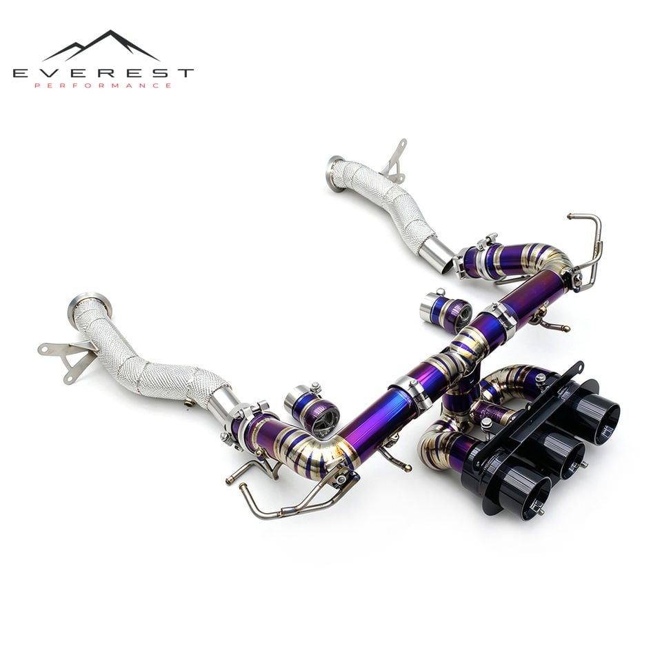 Full Catback Exhaust system for Ferrari 458 4.5L 2011-2016 Titanium Direct Exhaust Pipe Muffler with Black Tips