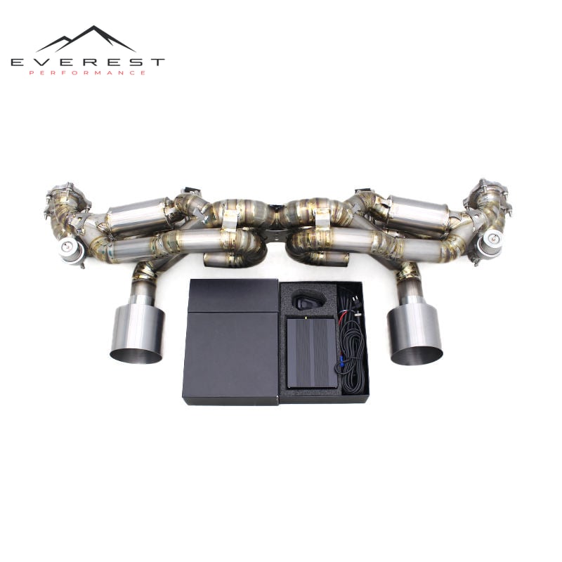 Custom Super Car Valved Catback Exhaust for Porsche 718 Cayman GT4 4.0L 2020-2022 Titanium Pipes Muffler Exhaust System